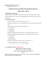 Đề cương ôn tập Học kì 2 Tiếng Anh 10 năm 2024–2025 trường THPT Phước Long (TP Hồ Chí Minh)